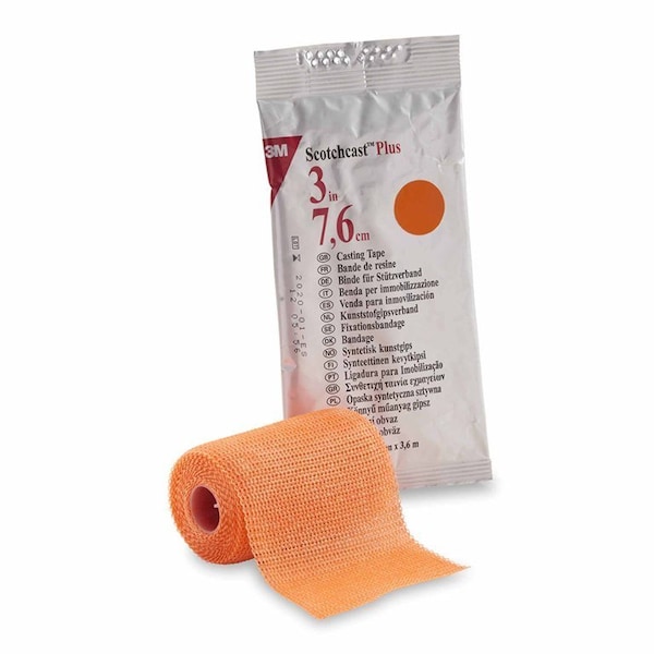 3M Scotchcast Cast Tape 3 Inch X 12 Foot Fiberglass / Resin Bright Orange, 10PK 82003W - main